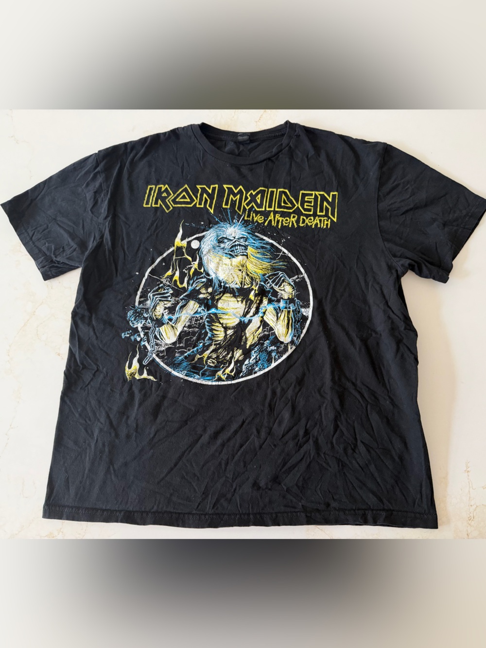 Iron Maiden black Live After Death rock t-shirt
